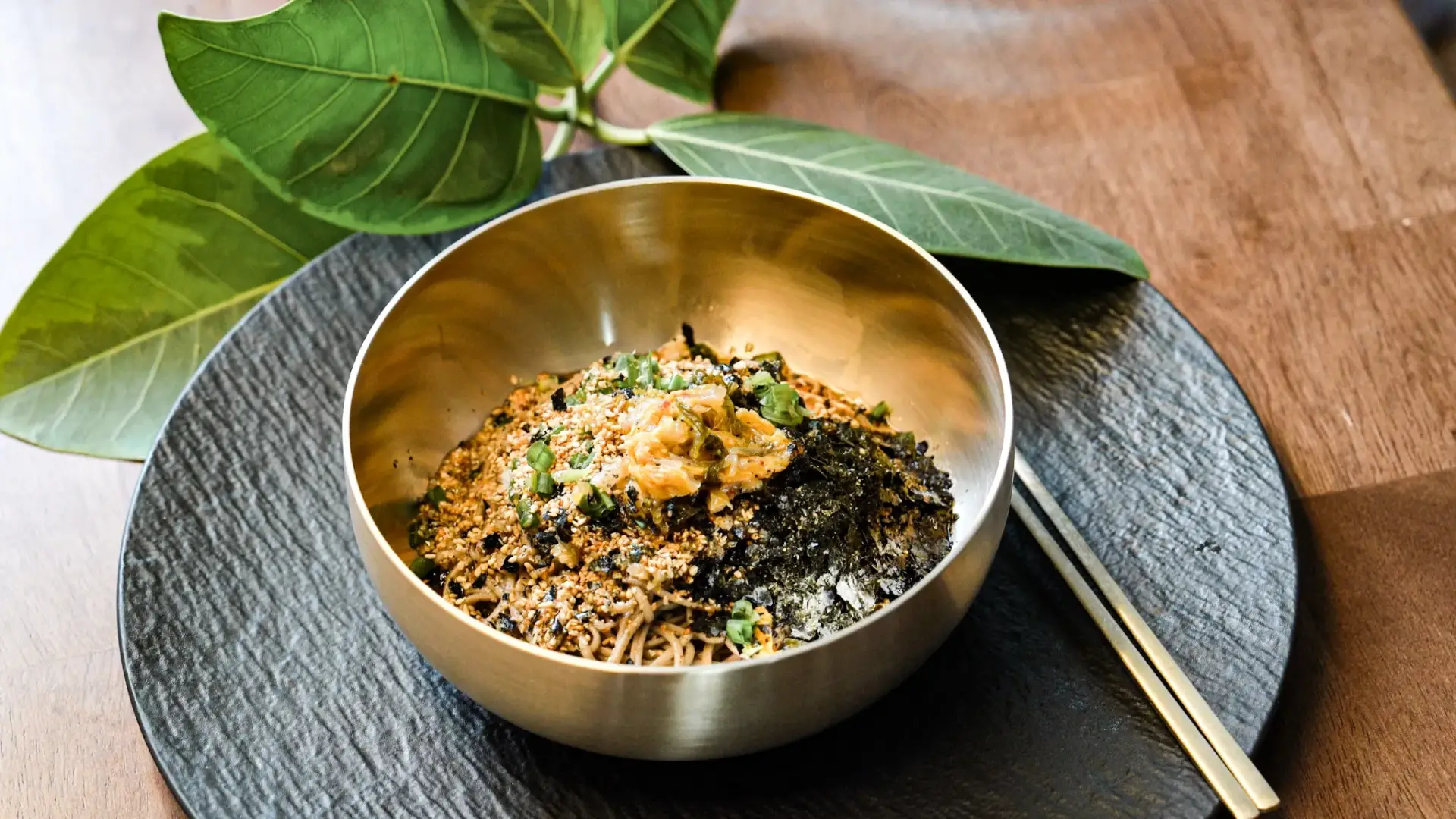 Perilla Oil Makguksu (Nutty Korean Noodle Dish)