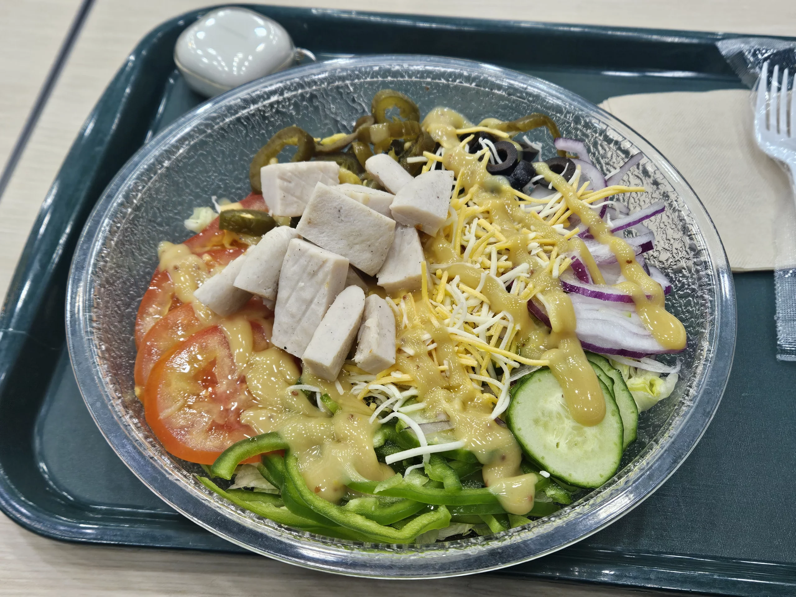 Post-workout meal: a fresh salad.