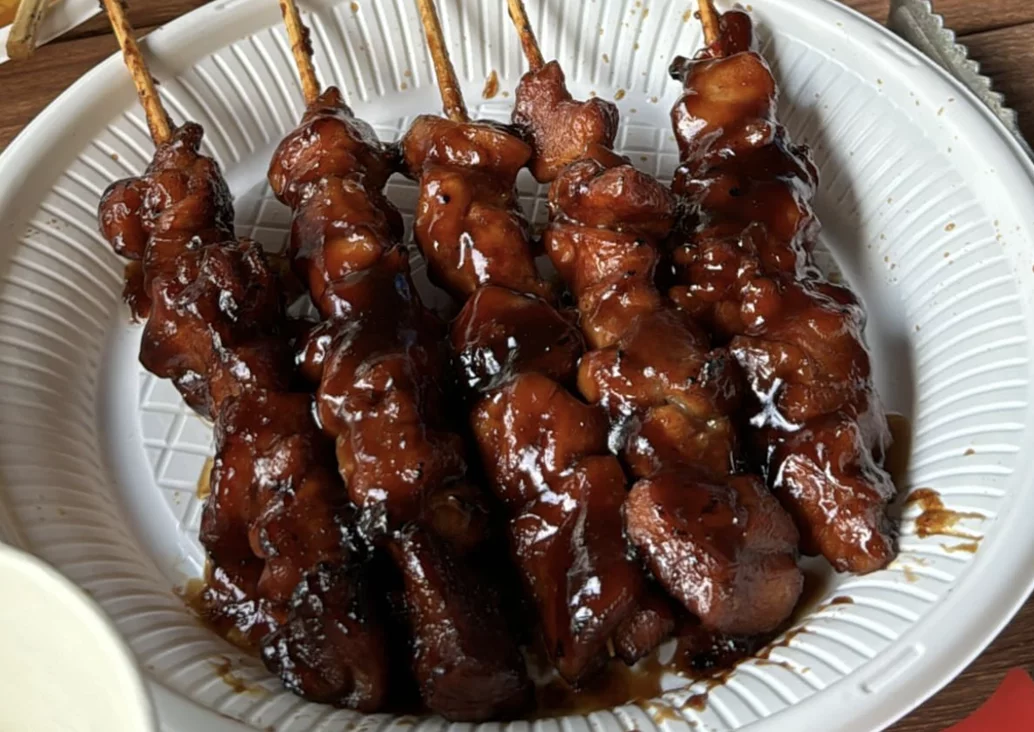 Chicken skewers with galbi sauce