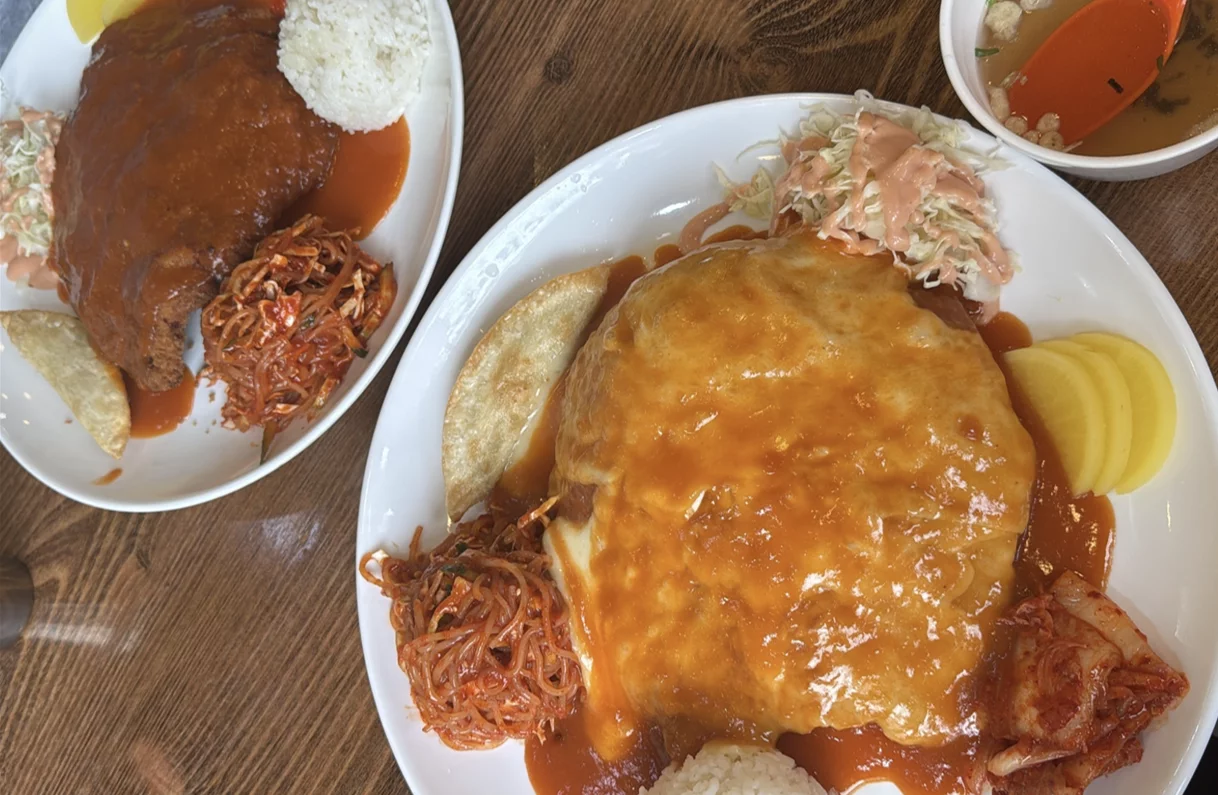 Old-fashioned Korean pork cutlet set